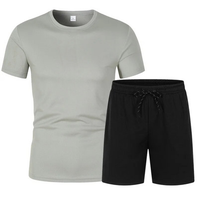 Tricou și pantaloni pentru bărbați de marcă de culoare solidă, sport în aer liber, ocazional, pentru bărbați și femei, în același stil