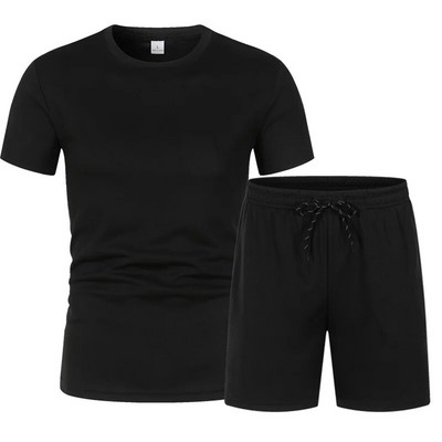 Tricou și pantaloni pentru bărbați de marcă de culoare solidă, sport în aer liber, ocazional, pentru bărbați și femei, în același stil