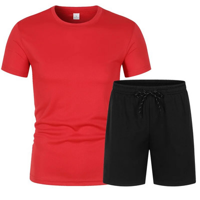 Tricou și pantaloni pentru bărbați de marcă de culoare solidă, sport în aer liber, ocazional, pentru bărbați și femei, în același stil