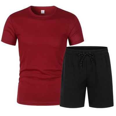 Tricou și pantaloni pentru bărbați de marcă de culoare solidă, sport în aer liber, ocazional, pentru bărbați și femei, în același stil
