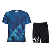 Badminton Tennis κοντά μανίκια σορτς γεωμετρικής σχεδίασης Δημοφιλή ανδρικά και γυναικεία αθλητικά άνετα σετ δύο τεμαχίων