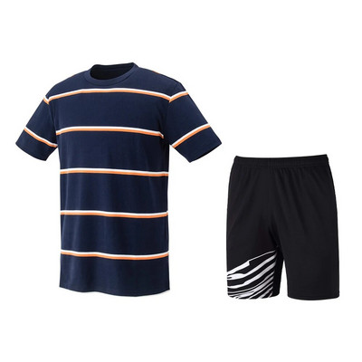 Badminton Tennis κοντά μανίκια σορτς γεωμετρικής σχεδίασης Δημοφιλή ανδρικά και γυναικεία αθλητικά άνετα σετ δύο τεμαχίων