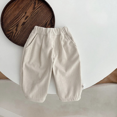 Toamnă Pantaloni noi din velur pentru bebeluși Sugari Băieți Pantaloni casual vintage, uni, Pantaloni harem pentru copii mici, haine solide pentru copii
