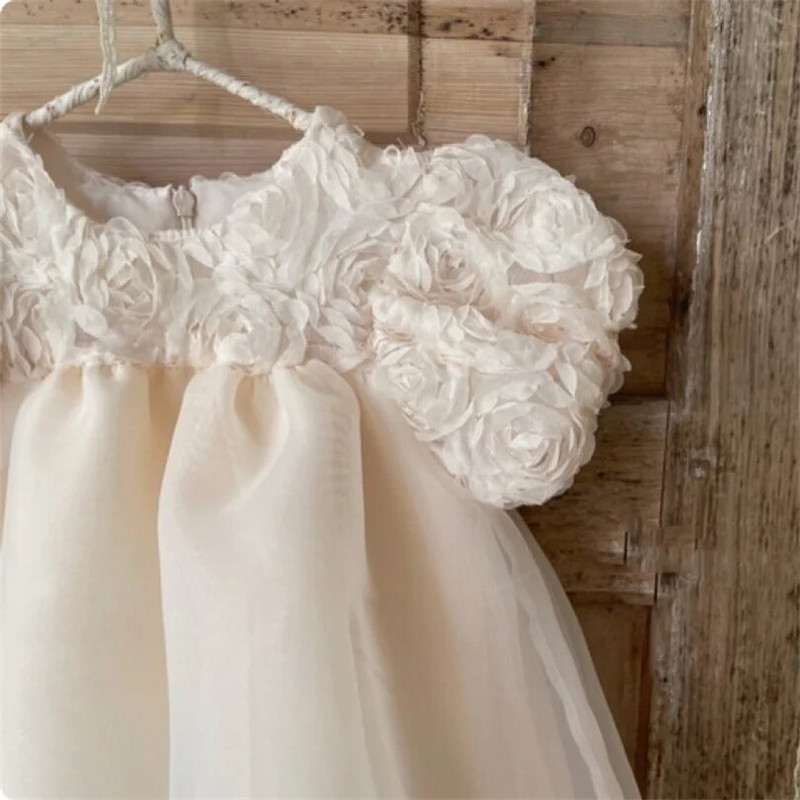 Rochie pentru bebeluși, petrecere de 1 aniversare, prințesă de vară, rochie pentru fetițe de un an, haine cu mâneci bufante, rochii pentru copil mic pentru fetiță