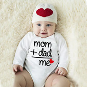 Καλοκαιρινά νεογέννητα βρεφικά ρούχα I Love Mom & Dad Cute Jumpsuits για μικρά αγόρια Κορίτσια Μακρυμάνικα/κοντομάνικα Βαμβακερά φορμάκια