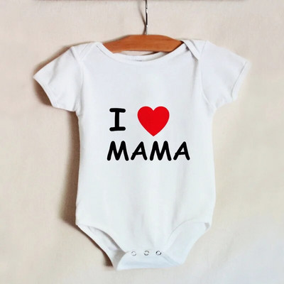 Καλοκαιρινά νεογέννητα βρεφικά ρούχα I Love Mom & Dad Cute Jumpsuits για μικρά αγόρια Κορίτσια Μακρυμάνικα/κοντομάνικα Βαμβακερά φορμάκια