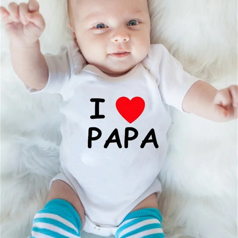 Καλοκαιρινά νεογέννητα βρεφικά ρούχα I Love Mom & Dad Cute Jumpsuits για μικρά αγόρια Κορίτσια Μακρυμάνικα/κοντομάνικα Βαμβακερά φορμάκια