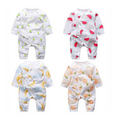 Бебешки дрехи Гащеризон с V-образно деколте Новородено Сладък анимационен плод Памучен костюм с дълъг ръкав Бебе момче Облекло за момиче Пижама Disfraz Bebe