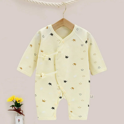 Бебешки дрехи Гащеризон с V-образно деколте Новородено Сладък анимационен плод Памучен костюм с дълъг ръкав Бебе момче Облекло за момиче Пижама Disfraz Bebe