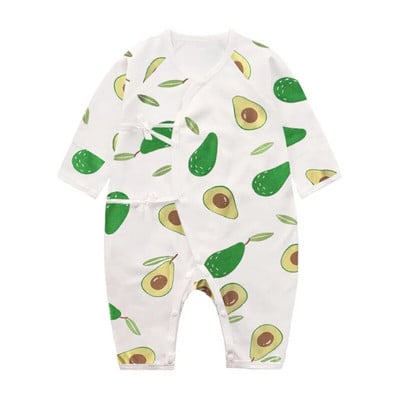 Бебешки дрехи Гащеризон с V-образно деколте Новородено Сладък анимационен плод Памучен костюм с дълъг ръкав Бебе момче Облекло за момиче Пижама Disfraz Bebe