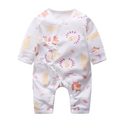 Бебешки дрехи Гащеризон с V-образно деколте Новородено Сладък анимационен плод Памучен костюм с дълъг ръкав Бебе момче Облекло за момиче Пижама Disfraz Bebe