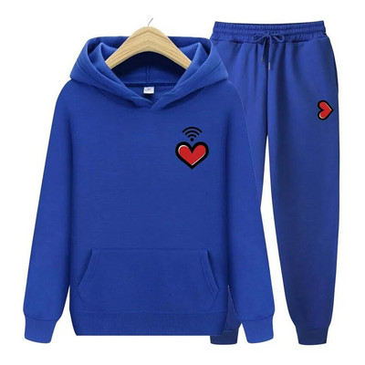 Bărbați, femei, hanorace, trening, jogger, hanorace, bărbați, femei, imprimeu inimă, hanorac, haine de stradă, costum sport, topuri, îmbrăcăminte exterioară