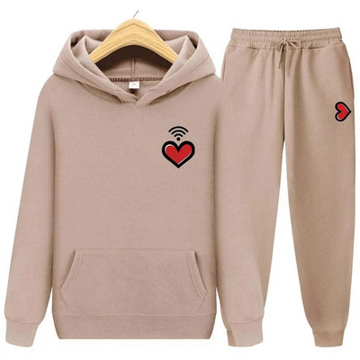 Bărbați, femei, hanorace, trening, jogger, hanorace, bărbați, femei, imprimeu inimă, hanorac, haine de stradă, costum sport, topuri, îmbrăcăminte exterioară