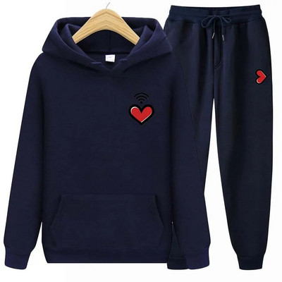Bărbați, femei, hanorace, trening, jogger, hanorace, bărbați, femei, imprimeu inimă, hanorac, haine de stradă, costum sport, topuri, îmbrăcăminte exterioară