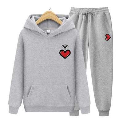 Bărbați, femei, hanorace, trening, jogger, hanorace, bărbați, femei, imprimeu inimă, hanorac, haine de stradă, costum sport, topuri, îmbrăcăminte exterioară
