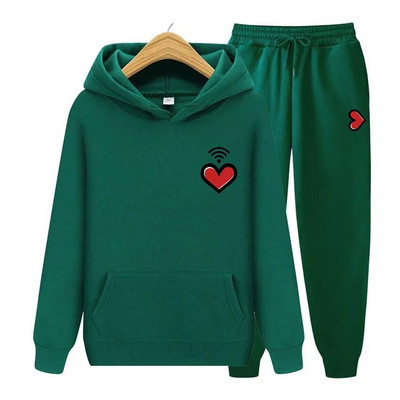 Bărbați, femei, hanorace, trening, jogger, hanorace, bărbați, femei, imprimeu inimă, hanorac, haine de stradă, costum sport, topuri, îmbrăcăminte exterioară