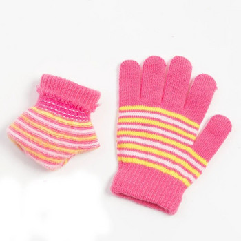 Παιδικά χειμωνιάτικα ζεστά χοντρά γάντια μωρά κορίτσια αγόρια Παιδιά χαριτωμένα γάντια ριγέ πλεκτά γάντια για 1-5 μωρά πλεκτά γάντια
