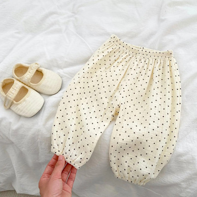 Vară 2023 Pantaloni largi anti țânțari pentru bebeluși, cu imprimeu de modă, pantaloni casual pentru copii mici, pantaloni din bumbac pentru sugari