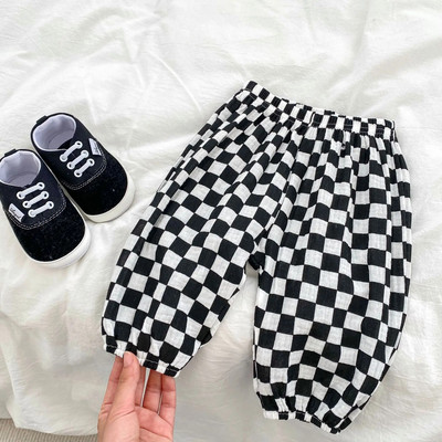 Vară 2023 Pantaloni largi anti țânțari pentru bebeluși, cu imprimeu de modă, pantaloni casual pentru copii mici, pantaloni din bumbac pentru sugari