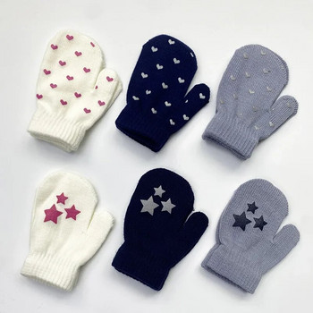 1 чифт анимационни ръкавици против захващане, топли предпазни ръкавици за бебета, сладки, унисекс, момичета, момчета, звездно сърце, новородено, любовно лице, детски ръкавици