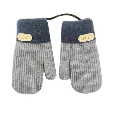 W3JF Παιδικά γάντια με κορδόνι Anti Lost Winter Gloves Double Layer for Children