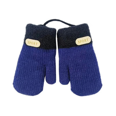 W3JF Παιδικά γάντια με κορδόνι Anti Lost Winter Gloves Double Layer for Children