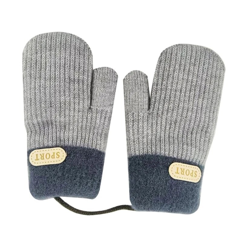W3JF Παιδικά γάντια με κορδόνι Anti Lost Winter Gloves Double Layer for Children