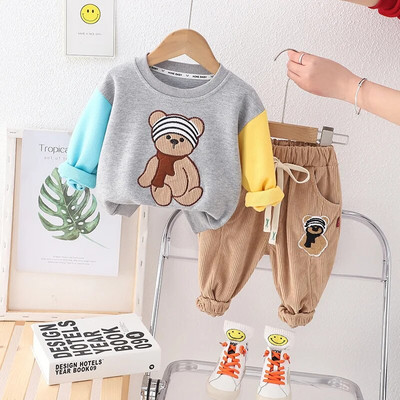 Haina pentru baieti Costum Babi 2023 toamna nou din bumbac cu dungi din desene animate cu maneca lunga costum pentru copii haine pentru bebelusi seturi de imbracaminte pentru bebelusi