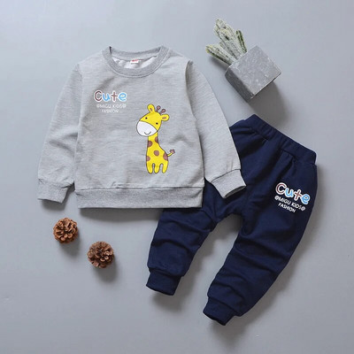 Haina pentru baieti Costum Babi 2023 toamna nou din bumbac cu dungi din desene animate cu maneca lunga costum pentru copii haine pentru bebelusi seturi de imbracaminte pentru bebelusi