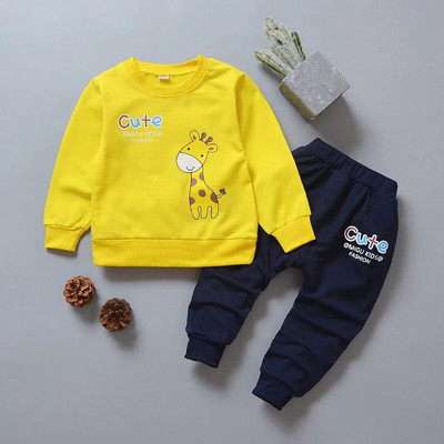 Haina pentru baieti Costum Babi 2023 toamna nou din bumbac cu dungi din desene animate cu maneca lunga costum pentru copii haine pentru bebelusi seturi de imbracaminte pentru bebelusi