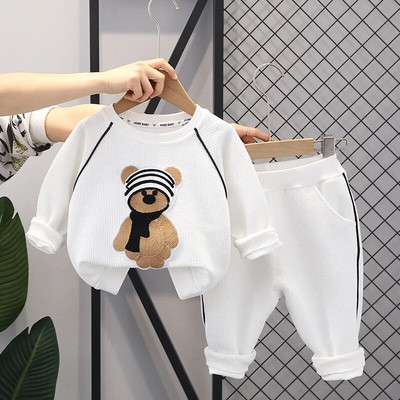 Haina pentru baieti Costum Babi 2023 toamna nou din bumbac cu dungi din desene animate cu maneca lunga costum pentru copii haine pentru bebelusi seturi de imbracaminte pentru bebelusi