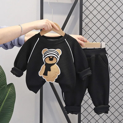 Haina pentru baieti Costum Babi 2023 toamna nou din bumbac cu dungi din desene animate cu maneca lunga costum pentru copii haine pentru bebelusi seturi de imbracaminte pentru bebelusi