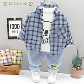 Seturi de îmbrăcăminte băieți Moda pentru copii Desene animat pentru bebeluși Tricou cu mânecă lungă haină și pantaloni costum 3 buc ținute costum sport pentru copii1-4 ani