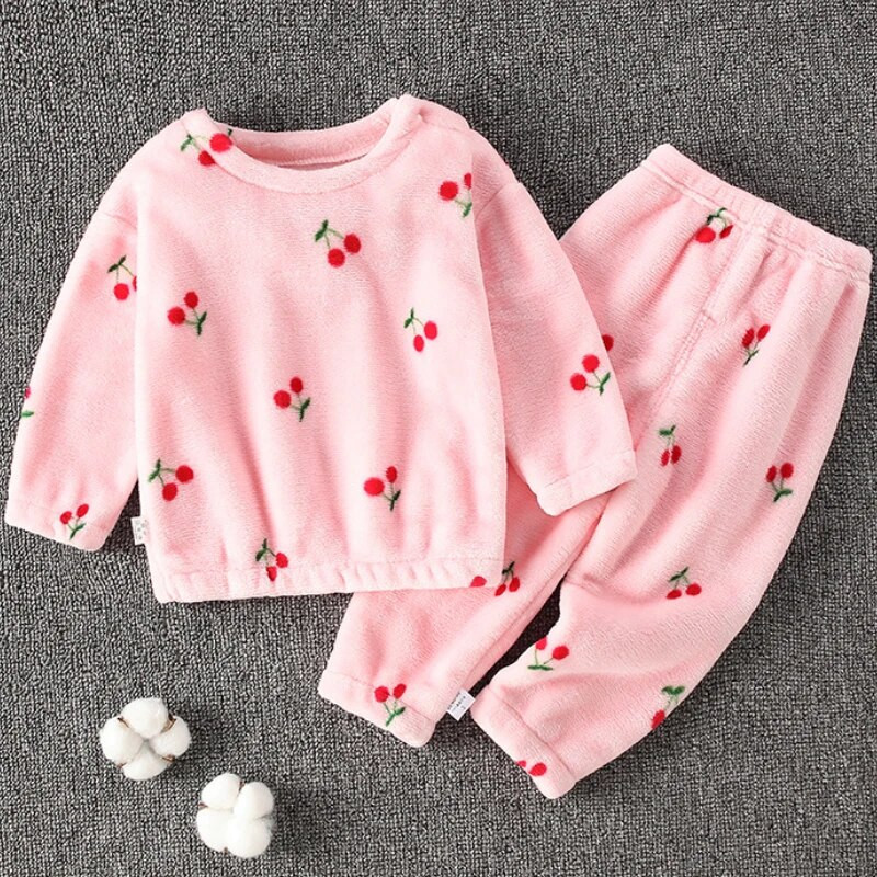 Χειμερινά παιδικά μαλακά σετ Φανελένια Αγόρια Πυζάμες Κοστούμι για κορίτσια Πιτζάμες Μακρυμάνικα Πιτζάμες Μπλουζάκια Παντελόνια 2τμχ Παιδικά Ζεστά Ρούχα