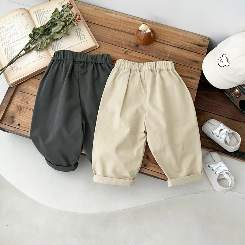 Sügis uued Beebi lahtised püksid Tugevad väikelapse poisid vabaaja püksid lapsed tüdrukud haaremi püksid puuvillased imikute riided