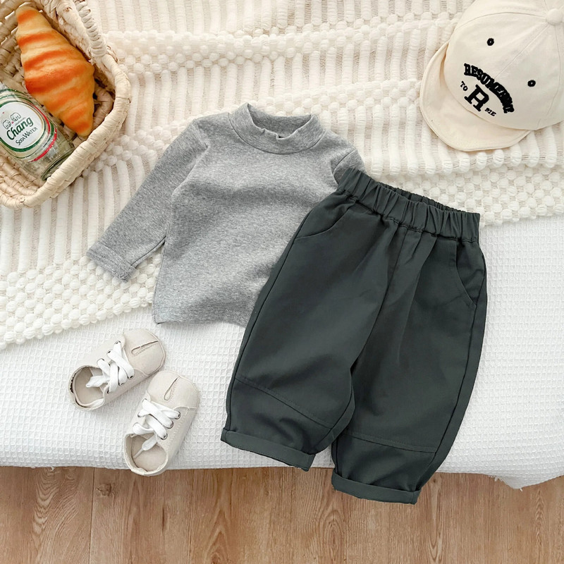 Sügis uued Beebi lahtised püksid Tugevad väikelapse poisid vabaaja püksid lapsed tüdrukud haaremi püksid puuvillased imikute riided