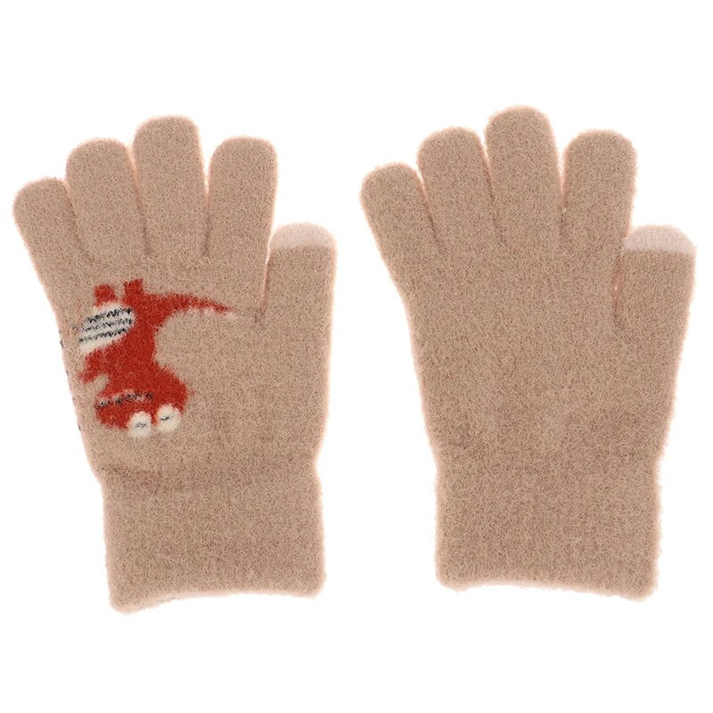 Mănuși tricotate îngroșate pentru copii de iarnă 3-9 ani Mănuși pentru copii cu degetul plin de dinozaur mic de desene animate drăguțe pentru ciclism în aer liber Joacă băieți