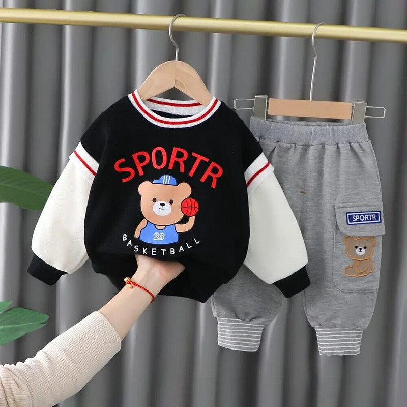 Beebipoiste rõivakarukomplektid poiste kevad- ja sügisene võrkpunane kostüüm, pikkade varrukatega 1–4-aastastele lastele, laste kostüümid, väikelaste spordiriietus