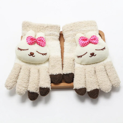 Lapsed Armsad multifilmid Panda Cat Fliisist Kindad Talvised Kootud Kindad Poistele Tüdrukutele Pehmed Soojad Kindad Kingitus Velvet Paksud Lapsed Guantes