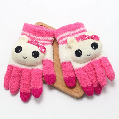 Lapsed Armsad multifilmid Panda Cat Fliisist Kindad Talvised Kootud Kindad Poistele Tüdrukutele Pehmed Soojad Kindad Kingitus Velvet Paksud Lapsed Guantes
