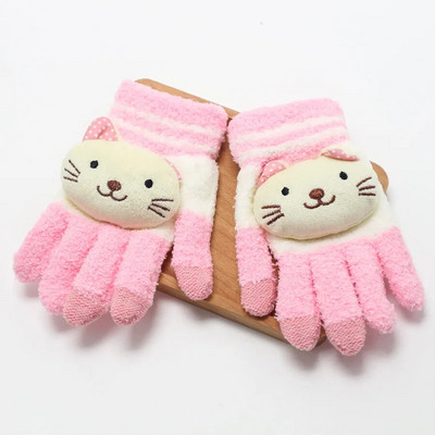 Lapsed Armsad multifilmid Panda Cat Fliisist Kindad Talvised Kootud Kindad Poistele Tüdrukutele Pehmed Soojad Kindad Kingitus Velvet Paksud Lapsed Guantes