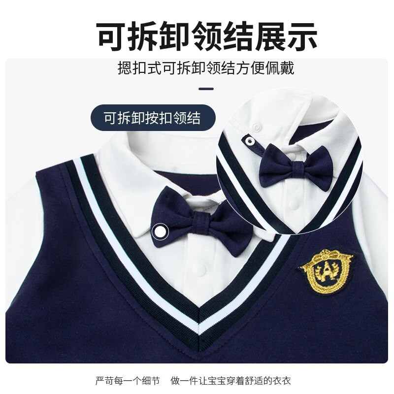 Baby Gentleman Bowtie Kombinezon Proljeće Ljeto Outdoor Novorođenčad Dječja Odjeća Odjeća za dojenčad Jesen