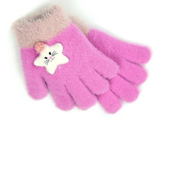 Момичета Момчета Зимни плетени ръкавици Модни анимационни котки Топли ръкавици за деца Деца Малки деца На открито Ветроустойчиви сладки ръкавици
