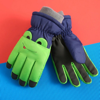 Παιδικά χειμωνιάτικα γάντια για σνόουμπορντ αδιάβροχα κινούμενα σχέδια Full Finger Γάντια Αντιανεμικά χαριτωμένα γάντια για χιόνι για αγόρια, κορίτσια, υπαίθρια σπορ