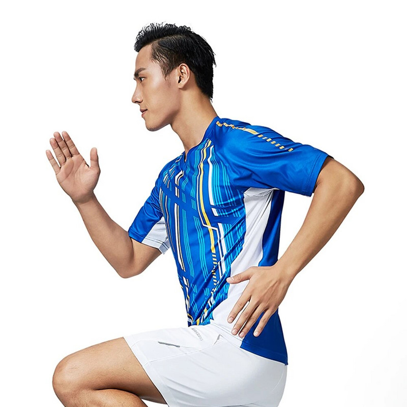 2023 Νέο αθλητικό κοντομάνικο μοτίβο μπάντμιντον μπλουζάκι γυμναστικής με εμπριμέ αναπνεύσιμο μπλουζάκι με χαλαρή στρογγυλή λαιμόκοψη Αθλητικά ρούχα Diy