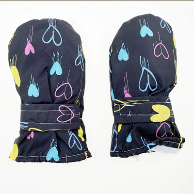 1 pereche de mănuși de schi pentru copii cu desene animate mănuși de iarnă mănuși pentru bebeluși rezistente la vânt, impermeabile, fleece groasă, mănuși calde de schi pentru zăpadă pentru copii