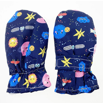 1 pereche de mănuși de schi pentru copii cu desene animate mănuși de iarnă mănuși pentru bebeluși rezistente la vânt, impermeabile, fleece groasă, mănuși calde de schi pentru zăpadă pentru copii