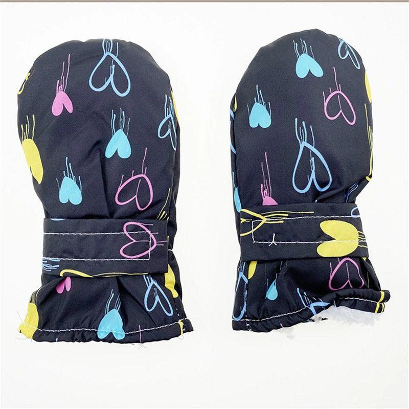 1 pereche de mănuși de schi pentru copii cu desene animate mănuși de iarnă mănuși pentru bebeluși rezistente la vânt, impermeabile, fleece groasă, mănuși calde de schi pentru zăpadă pentru copii