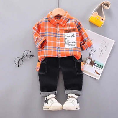 Επώνυμα βρεφικά ρούχα για αγόρια Κοστούμια Παιδικά συνονθύλευμα δικτυωτό με κουκούλα μακρυμάνικο για αγόρια ανοιξιάτικη Νέα μόδα πουκάμισο casual κοστούμι