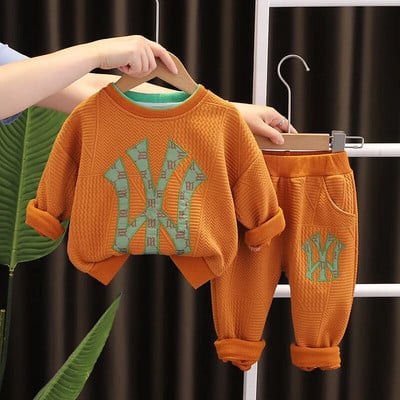 Μοντέρνο φθινοπωρινό παιδικό σετ για αγόρια άνοιξη και φθινόπωρο Νέο μοντέρνο κοριτσάκι Baby Splice Rabbit Μακρυμάνικο Σετ 2 τμχ